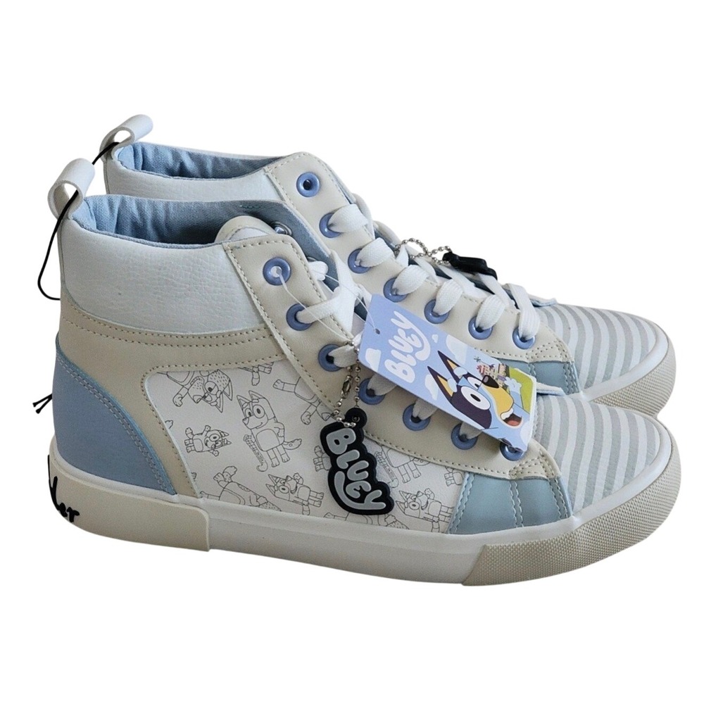 Ground Up Bluey High Top Sneakers Blue White Bandit Chilli Heeler Adult 11W 9.5M